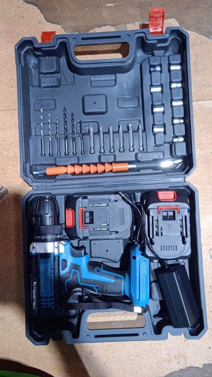 Impact Drill and Driver Set - Power Tool Kit with 2 Batteries