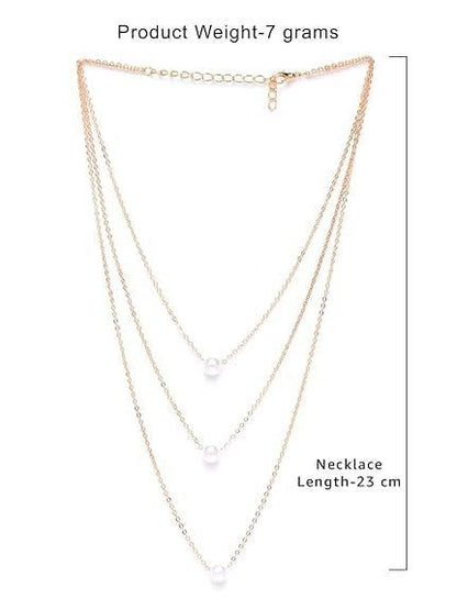 Gold Plated Pearl Layer Necklace