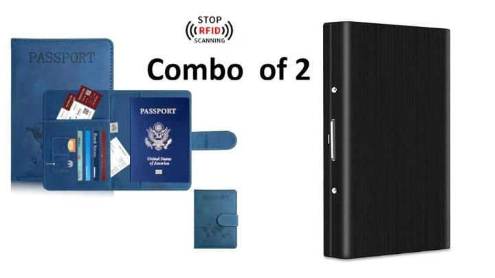 Passport Cover & Metal Card Holder(Combo)