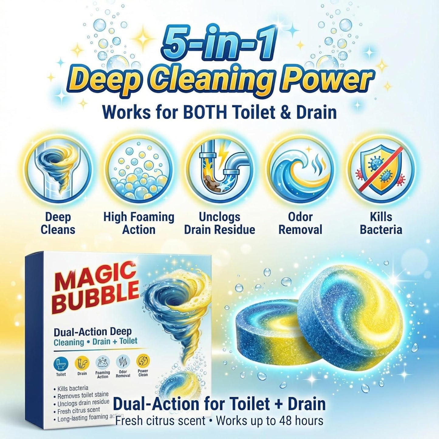 Magic Bubble Toilet Cleaning Tablets